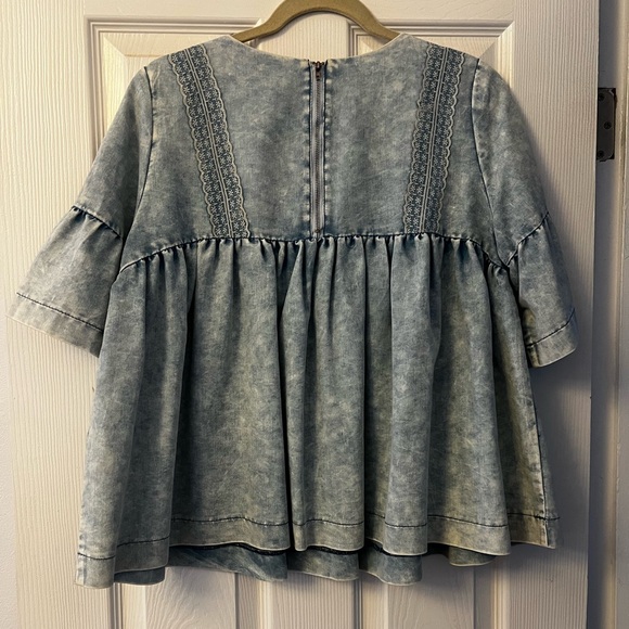 Denim Light Blue Blouse - Picture 2 of 3